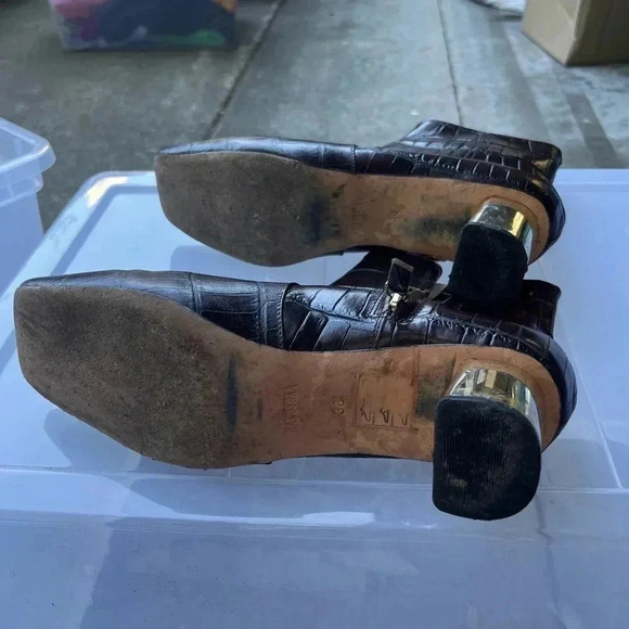 💗 Nanushka Croc Leather Booties - Size 38 - Picture 4 of 7